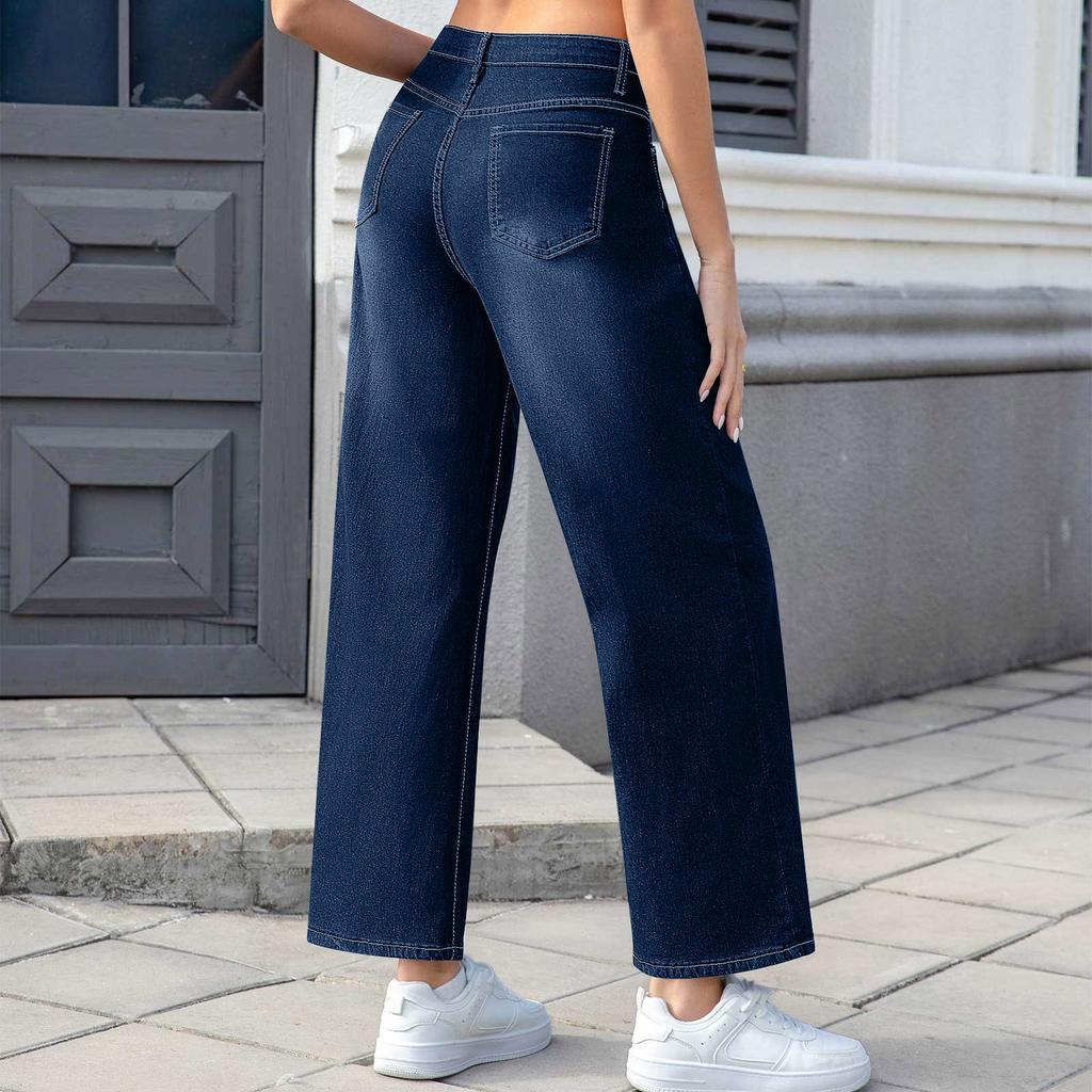 Women Winter Thciken Fleece Keep Warm Denim Jeans Ladies High Street Straight Pants