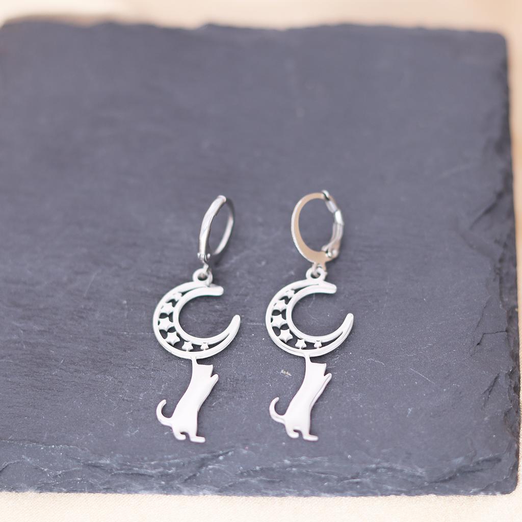 Kinitial Stainless Steel Gate To The Sky Raindrop Cloud Galaxy Solar System Ufo Ghost Earrings For Women Trendy Piercing Jewelry