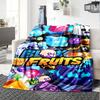 Coperta Stampata Tema Blox Fruits - Perfetta per Divano, Letto, Viaggio e Uso Esterno | Lavabile in Lavatrice, Accogliente e Durevole.