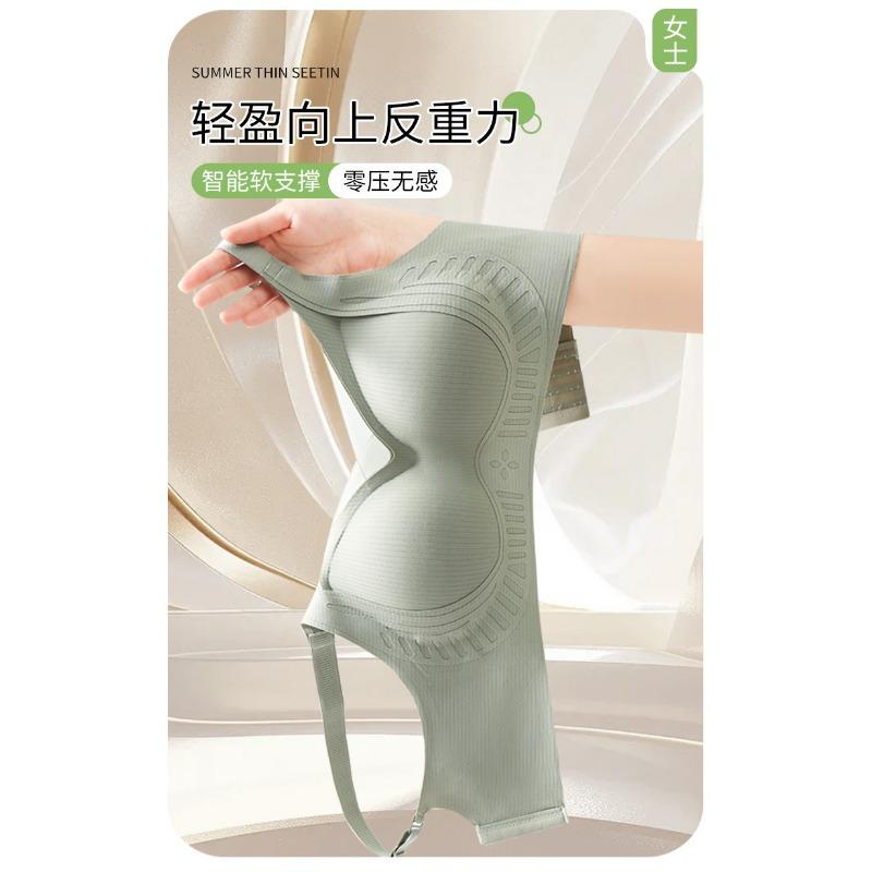 Seamless Wireless Fixed Cup Shaping Gathering Bra For Big Bust Women