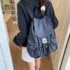 Karomuster Raffung Schultertaschen Koreanische Studenten Schultasche Trendige Rucksack mit Kordelzug Herren Damen