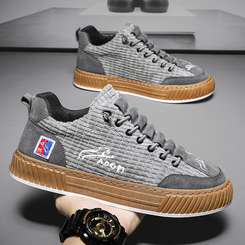 

«Мужские повседневные парусиновые туфли без застежек — летний вельвет, мягкая подошва». 43