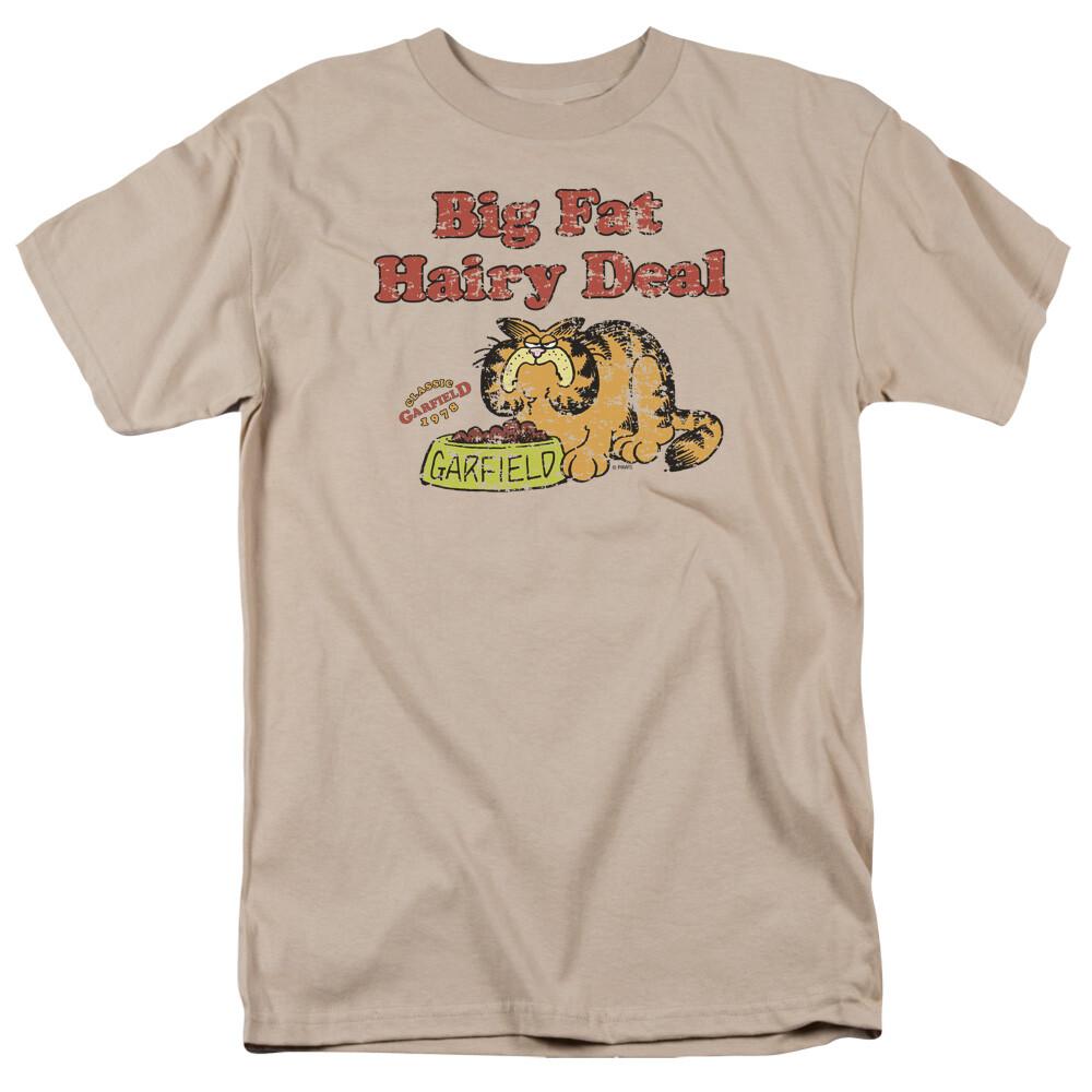Garfield Big Fat Hairy Deal T Shirt Mens Licensed Cat Jim Davis Comic Tee Sand S