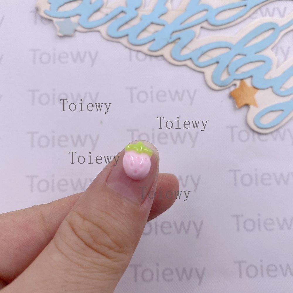 100pcs Resin Kawaii Mini Colorful Strawberry Art Nail Flatback Stone Applique DIY Scrapbook Earring Decor Accessories Crafts