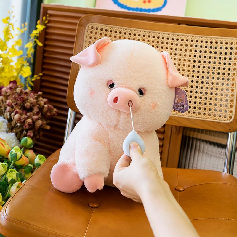 Cartoon Snot Pig Plush Toy Children's Comforting Doll Claw Machine Can Pull Snot Birthday Gift