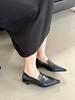 Scarpe Loafer da Donna alla Moda Sneakers Femminili Casual Autunno Punta Quadrata Oxfords Slip-on Estate Autunno Inverno Pelle Punta Affilata Nuove Mary Ja