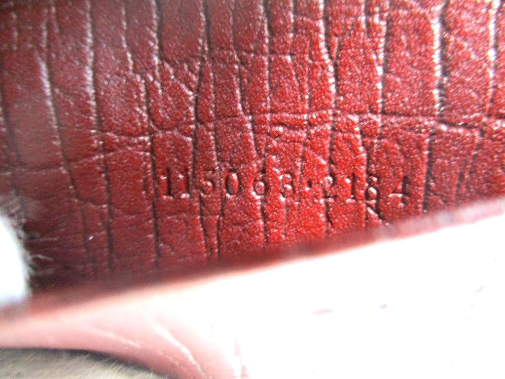 Auténtico Lona Recubierta GG GUCCI Cuero Rojo Vino 6 Fotos Llavero #815 Reformado