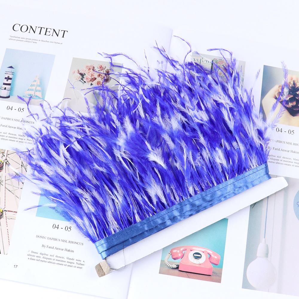 10-15Cm Tie-Dye Ostrich Hair Cloth Edge Clothing Accessories Material Multicolor Ostrich Hair Lace Cloth Strap