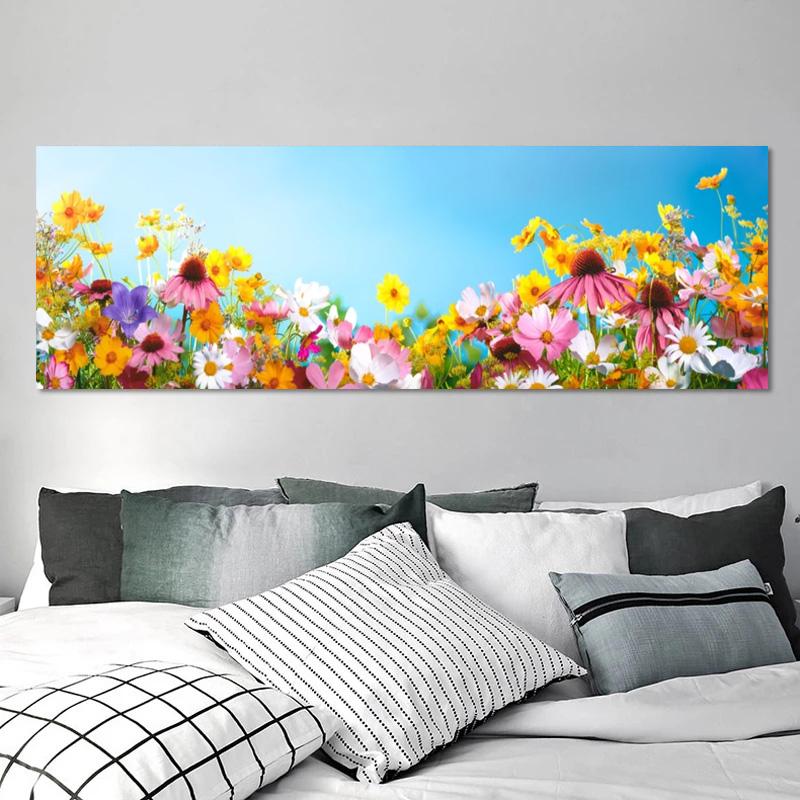 Natur Frühling Blume Poster und Drucke Landschaft Leinwand Malerei Wand Kunst Gänseblümchen Bilder Wohnzimmer Home Decor Kein Rahmen