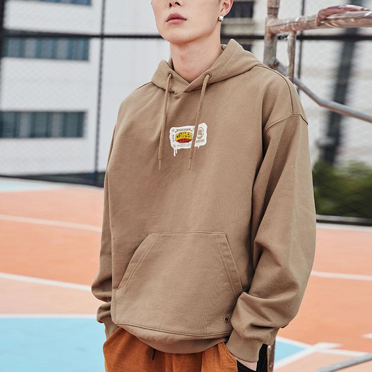 Li Ning Badfive Loose Casual Sports Hoodie Men Hoodies Gingerbread-Brown AWDQC31-3