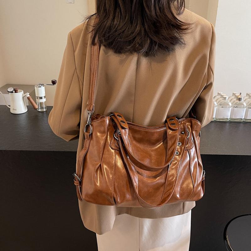 Soft Shoulder Bags High Quality Solid Colors Bags for Women Fashion Zipper Pu Women's Large Capacity Handbags