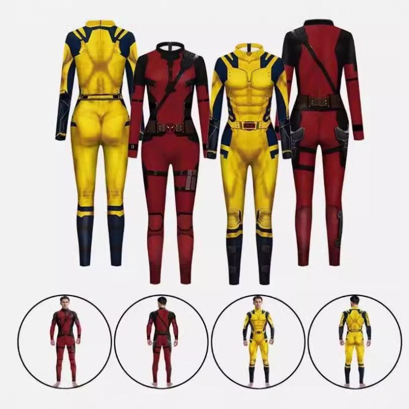Live action movie Deadpool tight-fitting onesie cosplay costume, Halloween suit, children's anime costume
