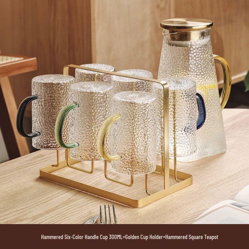 Japanese Style Hammered Glass Drinkware Set