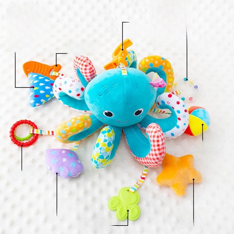 Baby Toy Car Mirror With Soft Plush Characters For Newborns And Infants