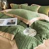 Maternal and Infant Class A Milk Fleece Bed Set of Four Pieces for Autumn and Winter Warm and Thick Coral Fleece Sleeping Naked with Fleece