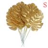 12 ks zlatých umělých falešných palmových listů zelené rostliny Domácí svatební DIY dekorace