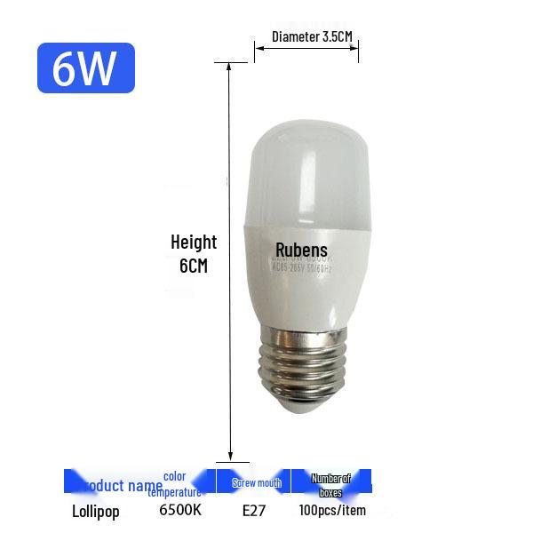 

LED Bulb: Cylindrical, Energy-Saving, Super Bright E27 Screw-In Lamp for Commercial and Household Lighting 6w Stick Bulb