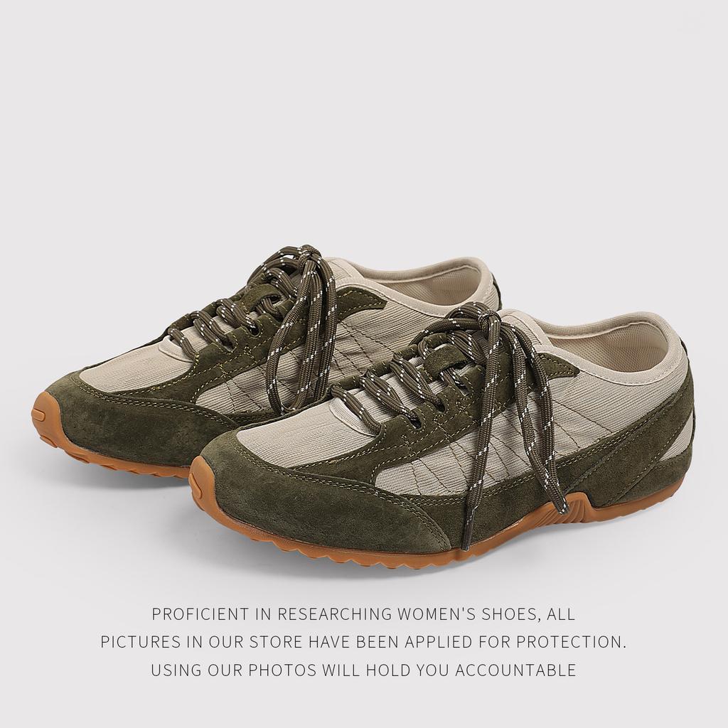 4 Cm Height Increase - Color Matching Thick-Soled Agande Training Shoes Women'S Summer Breathable Casual Lace-Up Versatile Sports Shoes