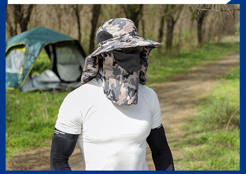 Chapeau de pêcheur à grande tête unisexe 60-65cm Protection solaire Protège-nuque Chapeau d'ombrage pour hommes femmes
