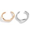 PuRui Gothic 2Pcs/Set Gold Color Smooth Curved Opening Bangle Punk Chunky Thick For Women Banquet Bracelet Zircon Accessories