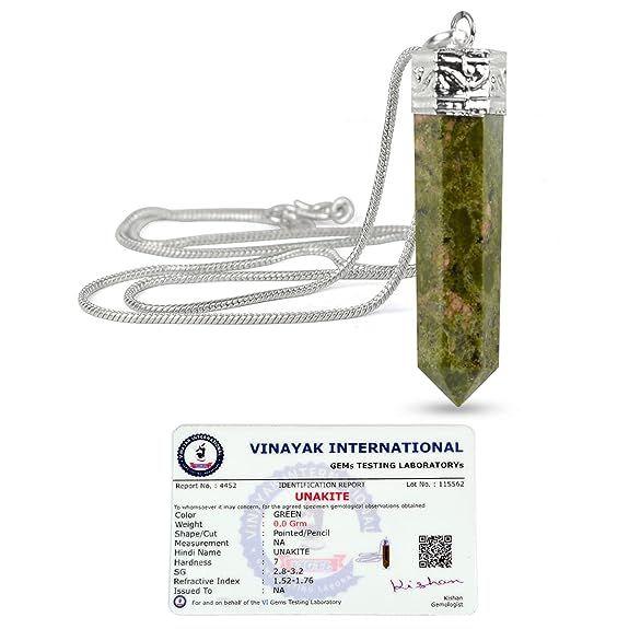 Colgante de lápiz de piedra de cristal de calidad AAA con certificado natural de cristal Reiki con certificado y cadena de metal para curación y piedras preciosas curativas de cristal