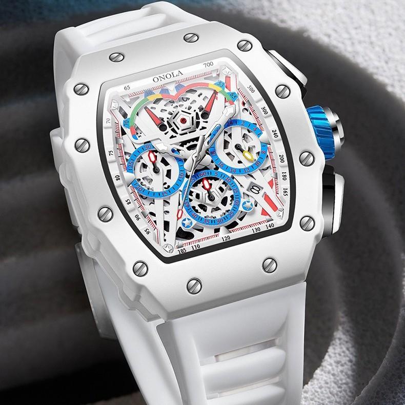 Onola Multifunctional Fashion Waterproof Quartz Men'S Watch Silicone Band Sports Watch