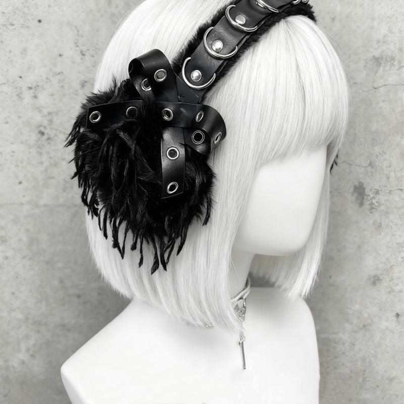 Punk Ear Warmers Protection Plush Fluffy Y2K Harajuku Wind Dark Warmth Ear Muffs Ear Cover Costume Props Party Accessories