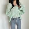 European and American style blouse with hollow perspective thin long-sleeved knitted sweater women's autumn new lazy style