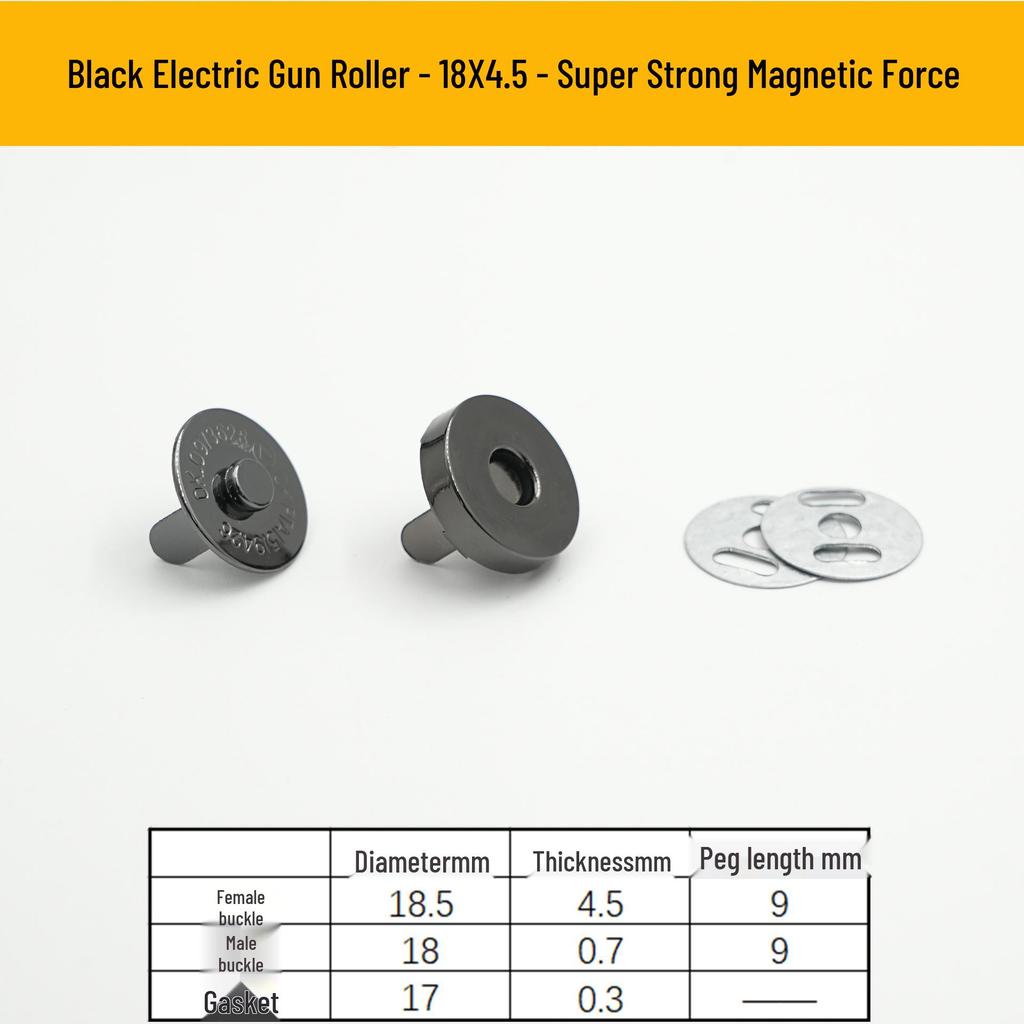 Triple Strength No-Sew Round Electroplated Magnetic Bag Buckle with Thickened Metal Pin
