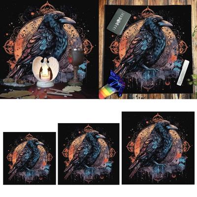 Colorful Tarot Table Cover Foldable Crow Tarot Tablecloths Witchcrafts for Spiritual Practice Wedding Party Decors