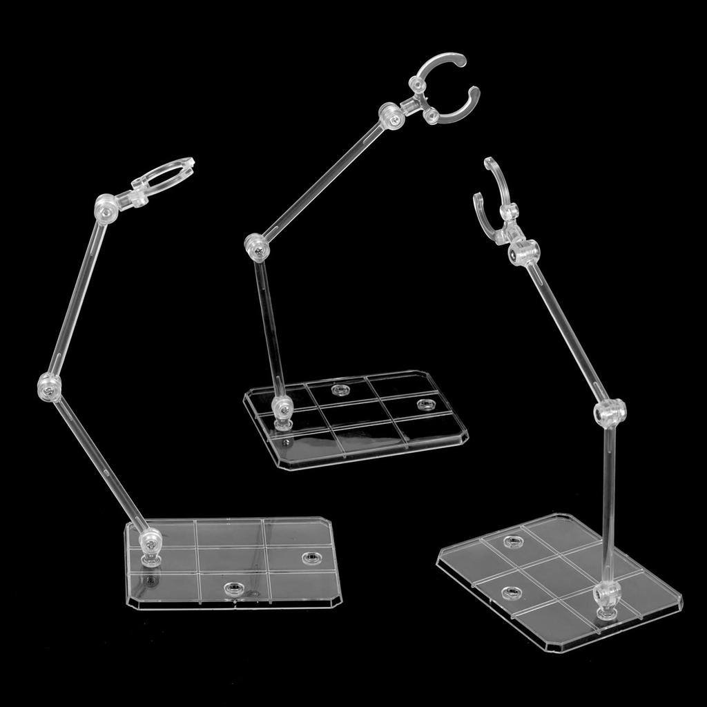 12 Pieces Plastic Model Figure Stand Base 1144 180 Degree Movable Scale Polycarbonate Angle Adjustment Display Stand Decorate Model Doll Act Stage