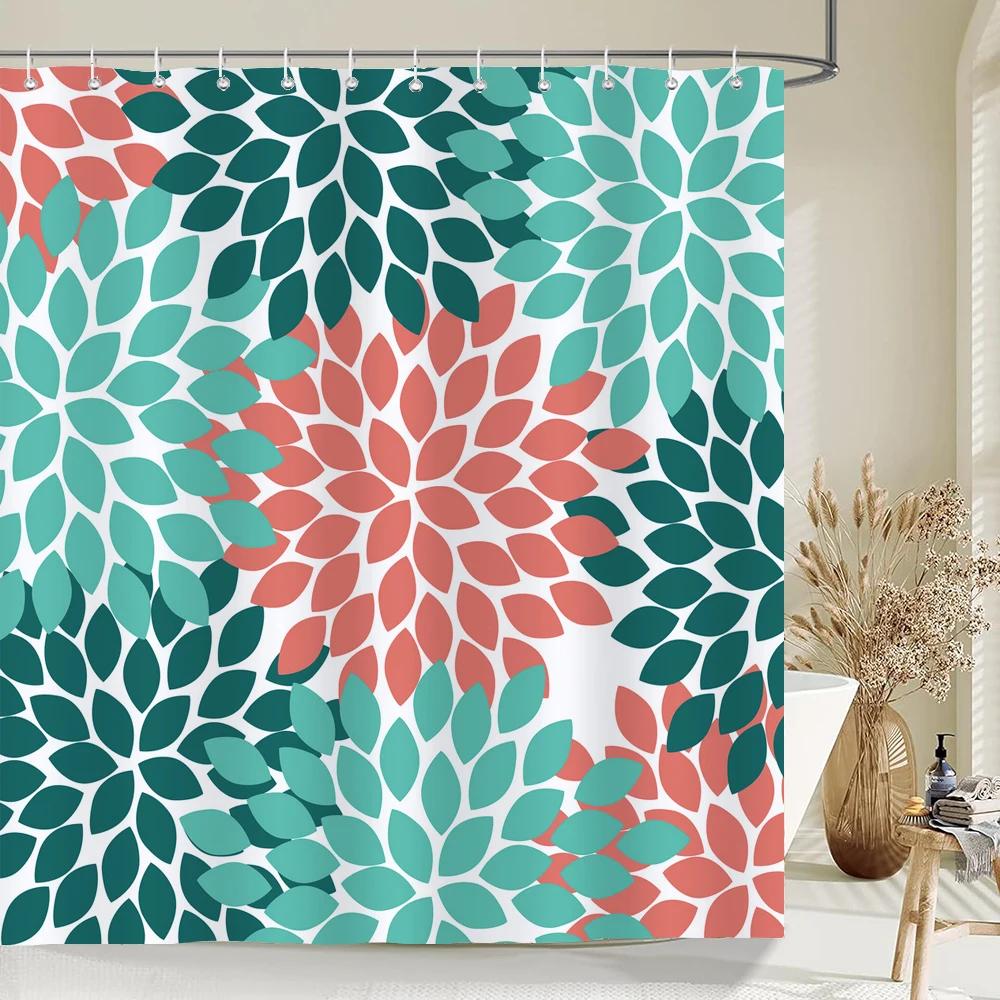 Waterproof Polyester Colorful Shower Curtain Modern Color Print For Bathroom Curtain Long 180*200Cm Shower Curtains Cortina