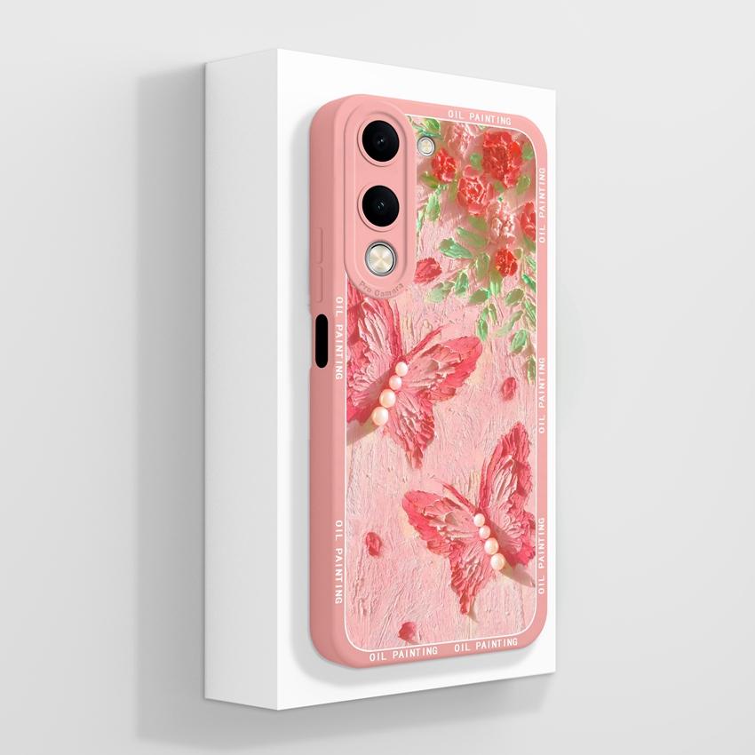 Für Vivo Y04 Y03 Y02 Y11 Y15 Y20 Handyhülle Niedliches Cartoon-Mädchenmuster Glattes Flüssigsilikon Stoßfester Schutz Rückseitenabdeckungen Hülle Für Vivo Gehäuse