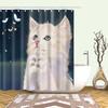 Cartoon Animals Cat Bird Giraffe Shower Curtains Bathroom Curtains Waterproof Polyester Bath Screen Curtain