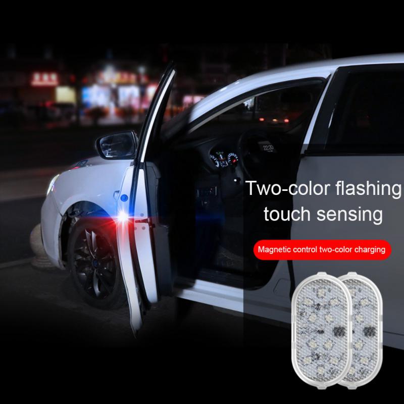 Car Door Warning Light Anti-collision LED Strobe Safety Wiring-free Car Door Opening Induction Warning Lamps