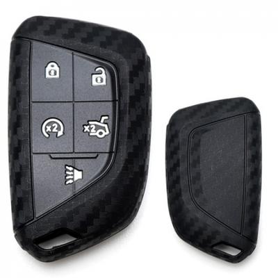 Twill-Weave Silicone Key Fob Cover For -up Cadillac CT5 CT6 XTS XT4 XT5 ATS