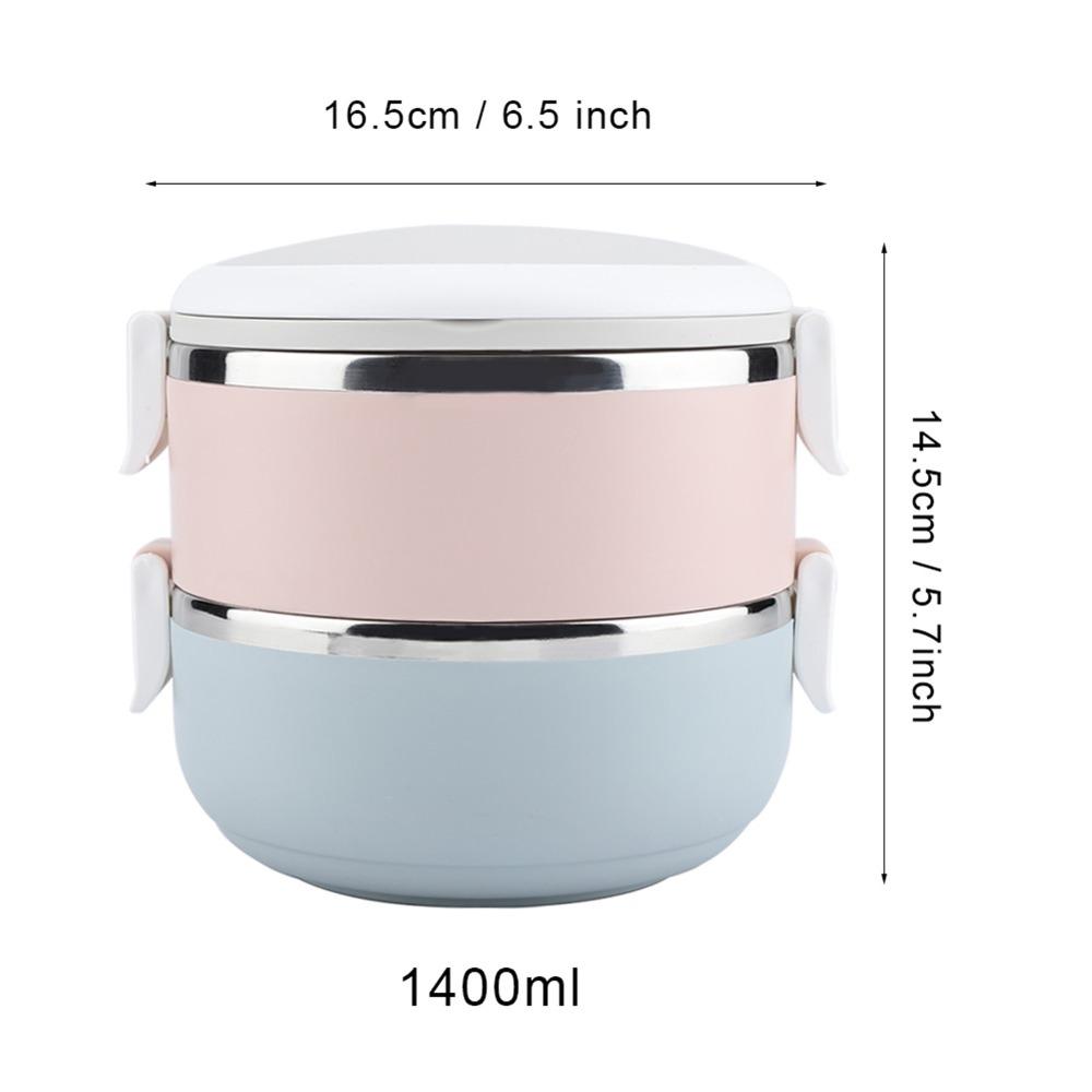 Stainless Steel Leakproof Food Container 2/4 Tier Food Container Thermal Lunch Box  For Office