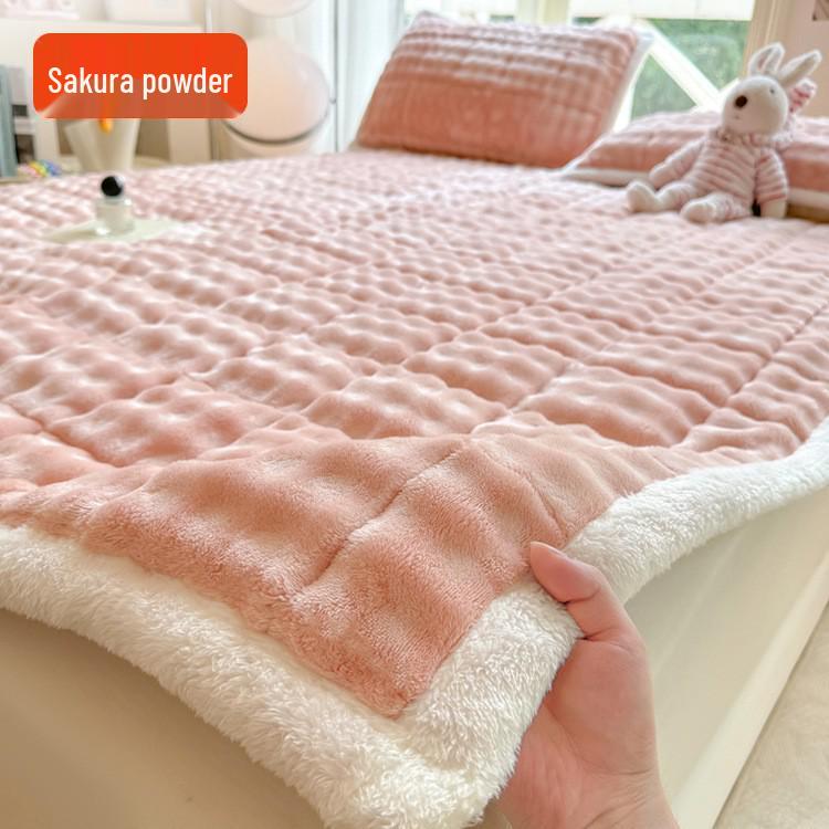 Thickened Winter Rabbit Fur Velvet Mattress Pad - Soft, Warm Bedding for Home and Dorm