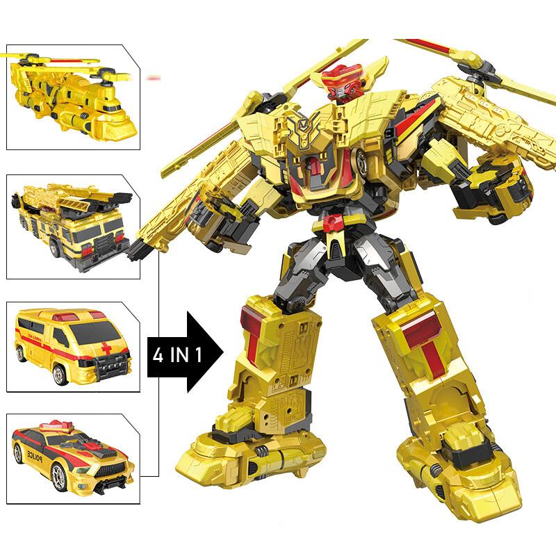 

4 IN 1 Golden Tobot Justice Giant V Transforming Robot to Car Toys Korea Cartoon Brothers Anime Tobot Transformation Car Toy