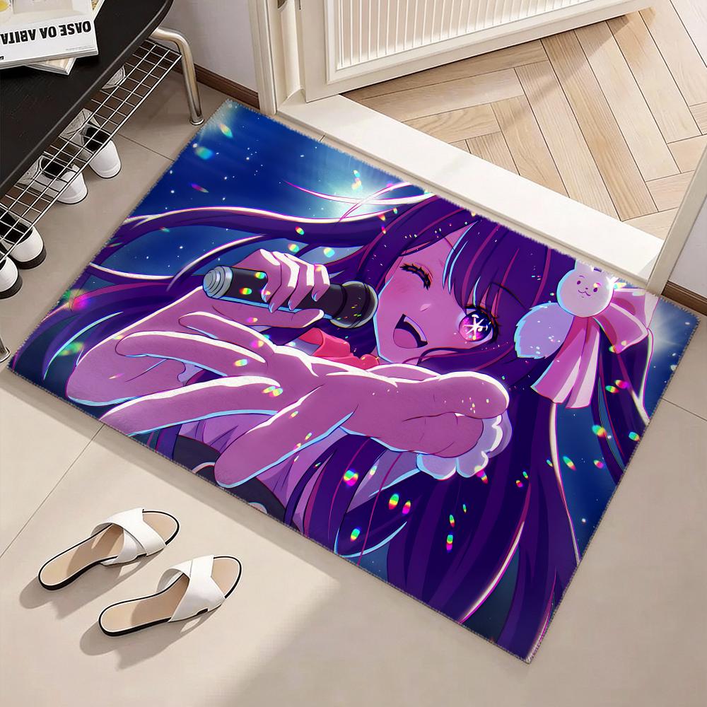 Hit Idol Drama Anime O-Oshi no Kos Floor Mat Soft Thickened Flannel Door Mat Non-Slip Living Room Rug Home Decor