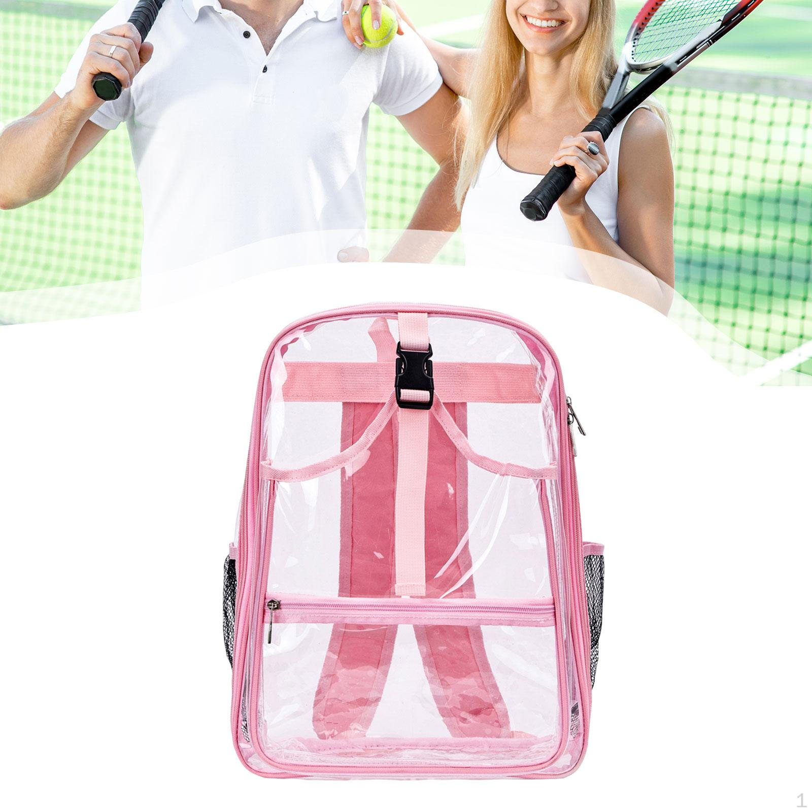 

Теннисный рюкзак ,Сумки для ракеток ,ПВХ, Легкий Прозрачный Большой вместимости Унисекс Сумка для спортзала бадминтона розовый