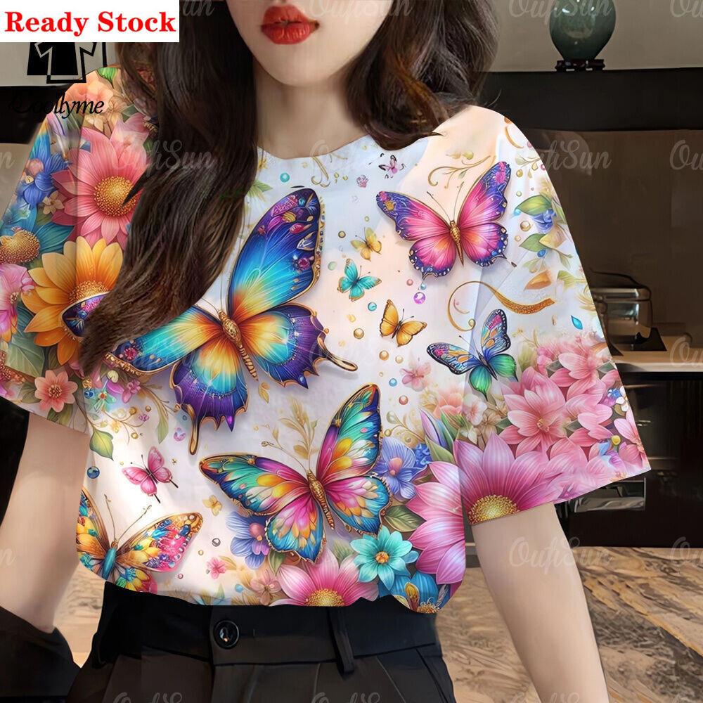 Loose short sleeved T-shirt | Fashionable Hawaiian style 2XS