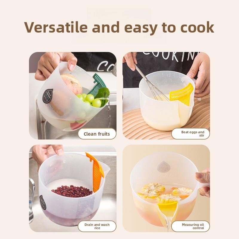 Large-capacity Baking Bowl with Scale for Separating Soup and Oil