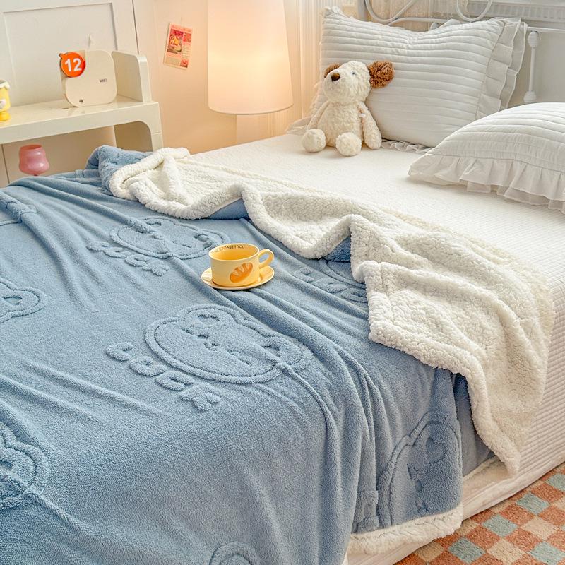 Thickened Double-Layer Taffy Lambswool Nap & Sofa Blanket