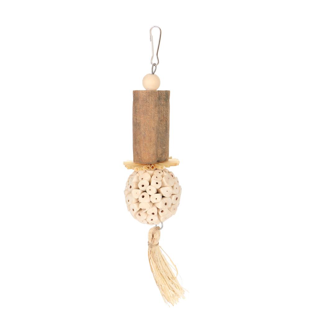 Sola Stick Bird Toys Fun Interactive Soft Ball Log Sola Wood Corn Leaf Silk Relieve Boredom Parrot
