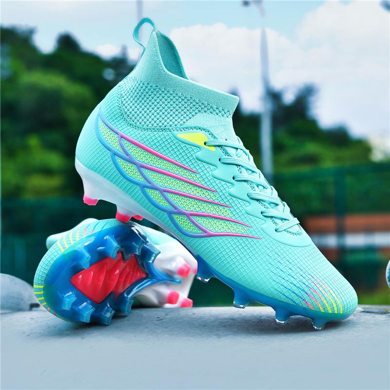 New Men Football Boots Cleats Long Spikes Outdoor Sport Soccer Shoes Adult Training Boys Non Slip Breathable Match Comfortable