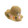 Embroidered Flower Flower Straw Hat Boho UV Protection Cap Sweet Women's Sun Hats  Travel