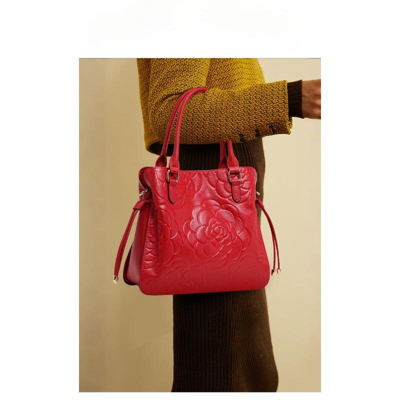 New European and American Fashion Embossed Lychee Pattern Six-piece Set for Women's Bag Versatile Women's One-shoulder Hand Length Straddle Bag