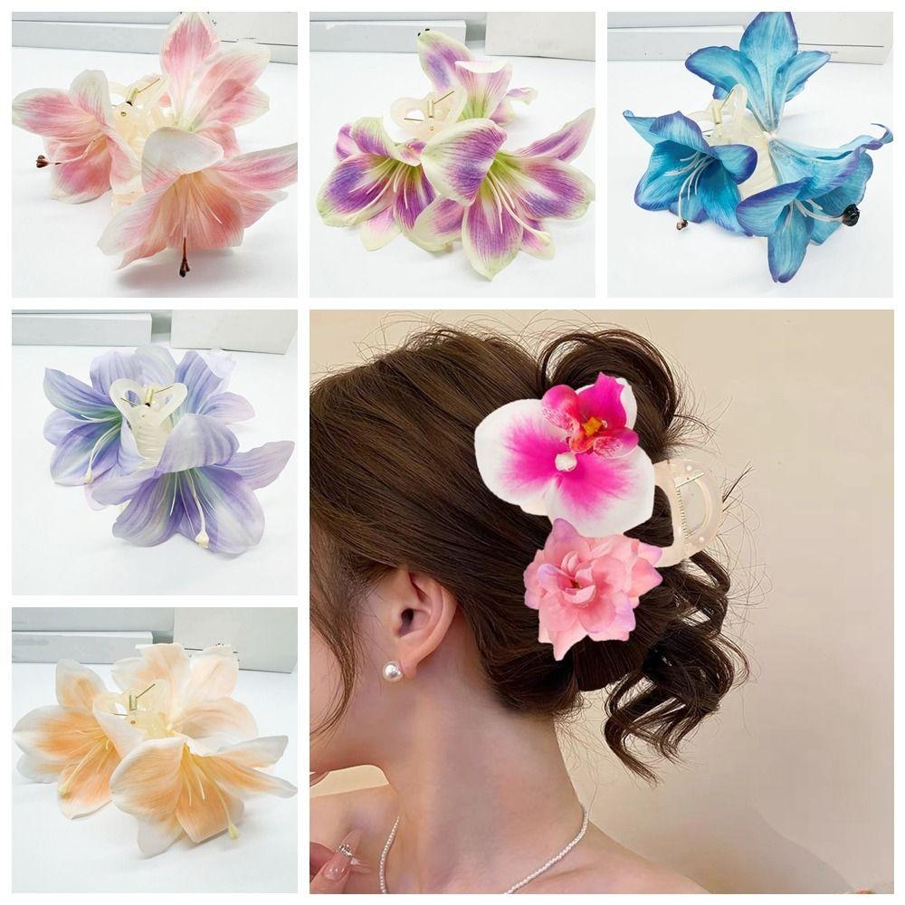 

Елегантний квітковий затискач у формі акули, фея, богемні шпильки, моделювання квітів, волосся, кіготь для дівчаток Style8