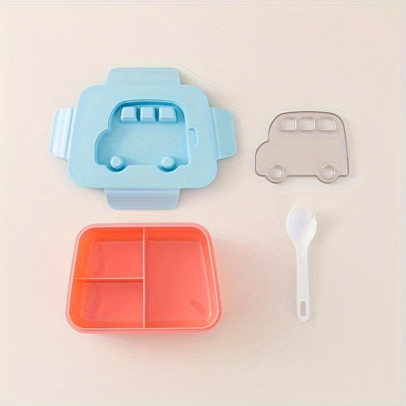 Colorful Youngsters' Lunch Box with Car Design - Leak-Proof, Durable Plastic, Microwave Safe,Food Storage Container for School